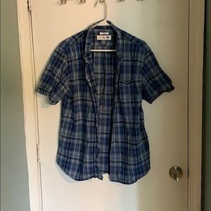 Blue plaid shirt